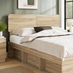 Reassuring Quality in a Brown Engineered Wood Headboard