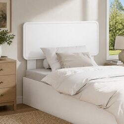 White Engineered Wood Headboard Modern Minimalist Design Bedroom Furniture