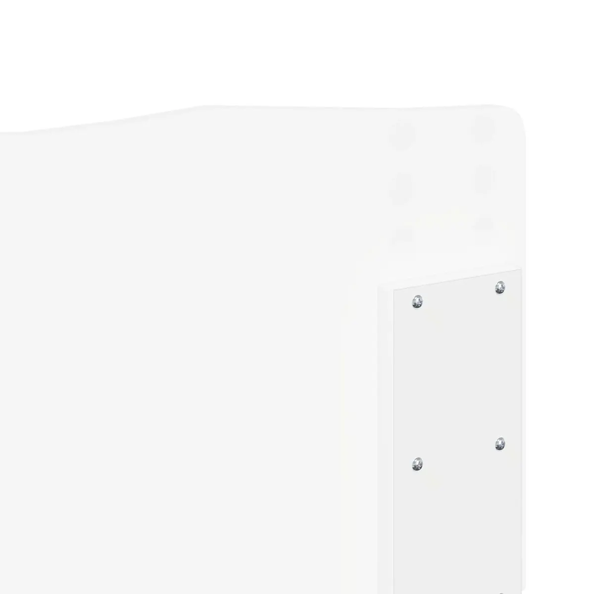 Minimalist Rectangular Headboard White Engineered Wood Bedroom Furniture