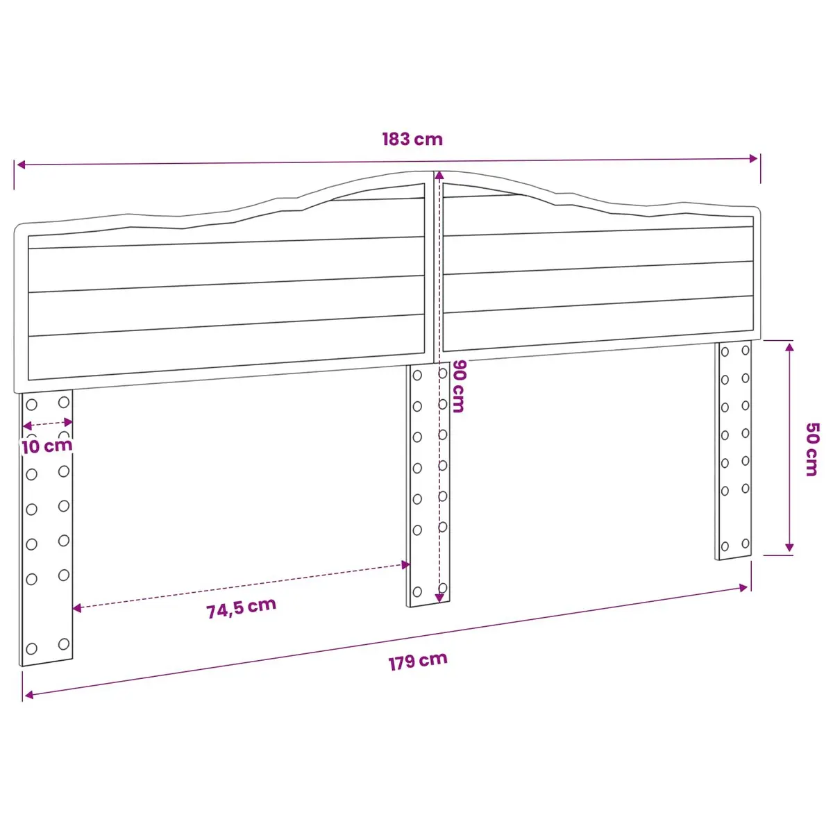 Minimalist Rectangular Headboard White Engineered Wood Bedroom Furniture