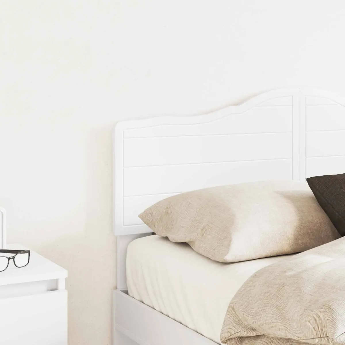 Engineered Wood Headboard Modern Minimalist Rectangular White