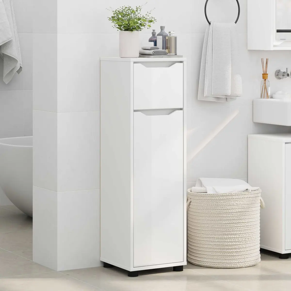 Bathroom Vanity Cabinet Storage Unit 30.5 x 30 x 101 cm White