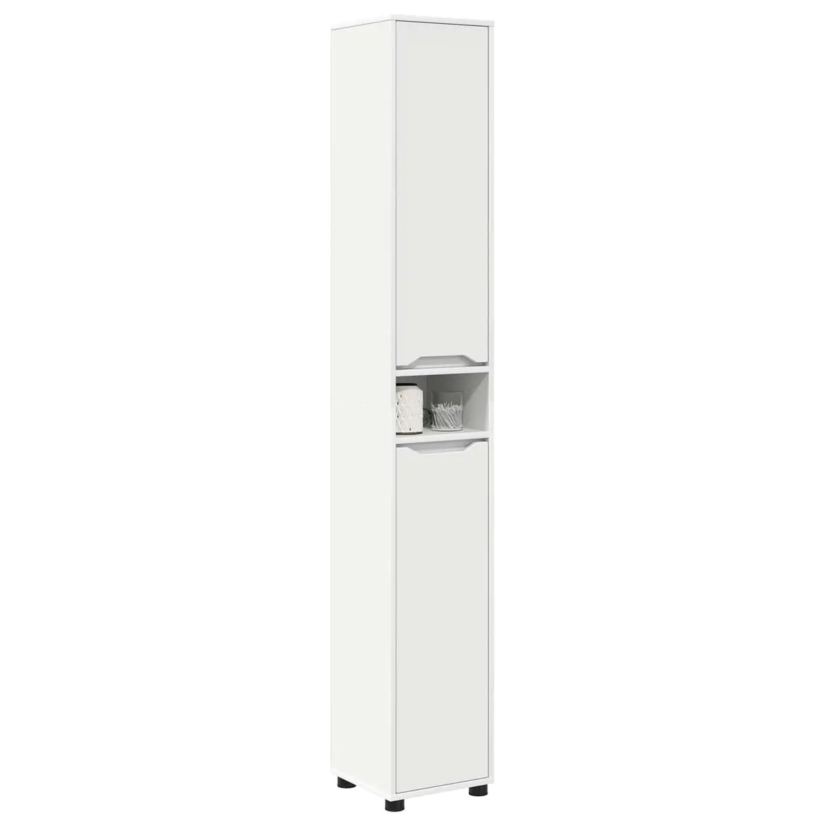 Bathroom Vanity Cabinet Modern Storage Unit 30.5 x 30 x 195 cm White Engineered Wood