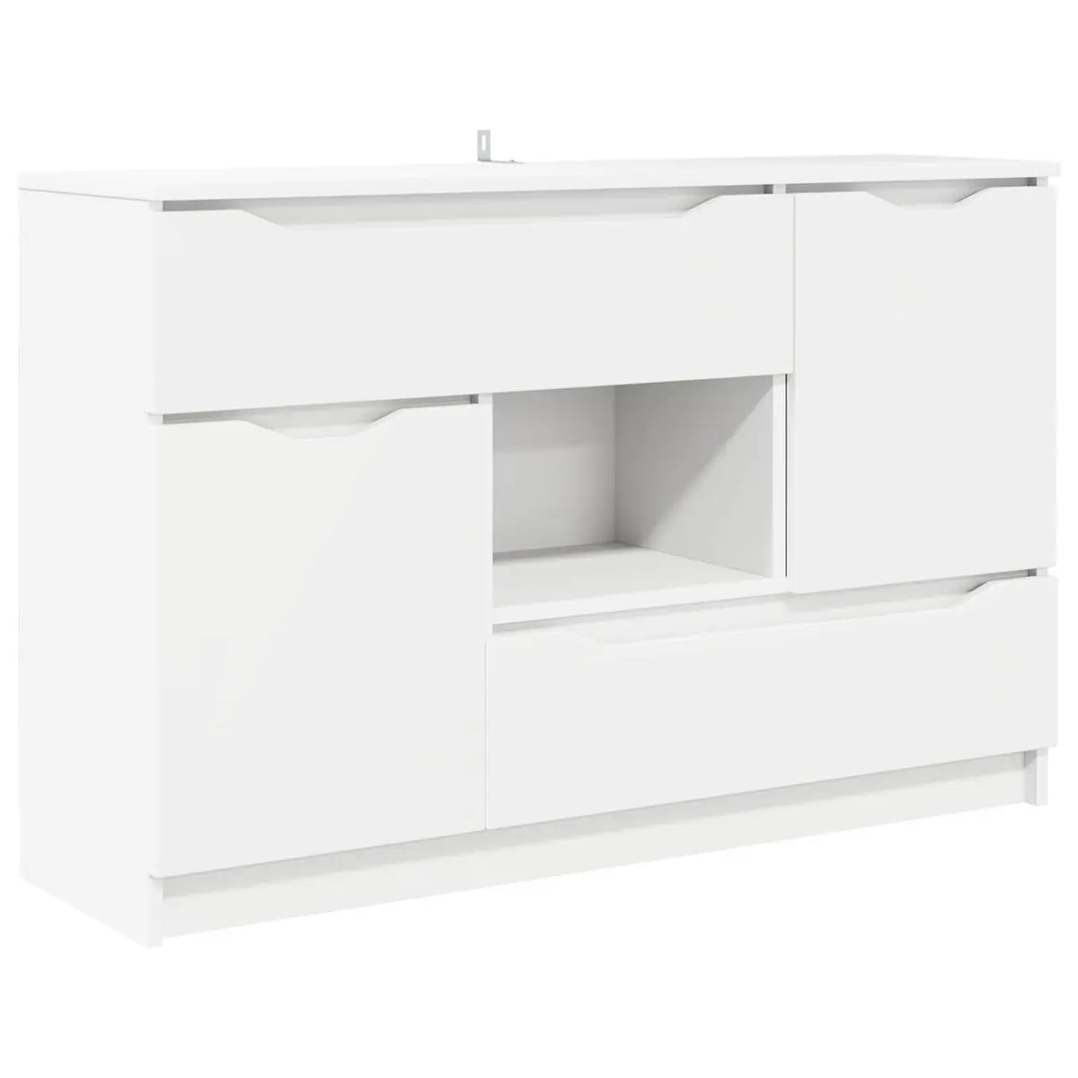 Sideboard Storage Cabinet Modern Rectangular White 100cm x 30cm x 65.6cm