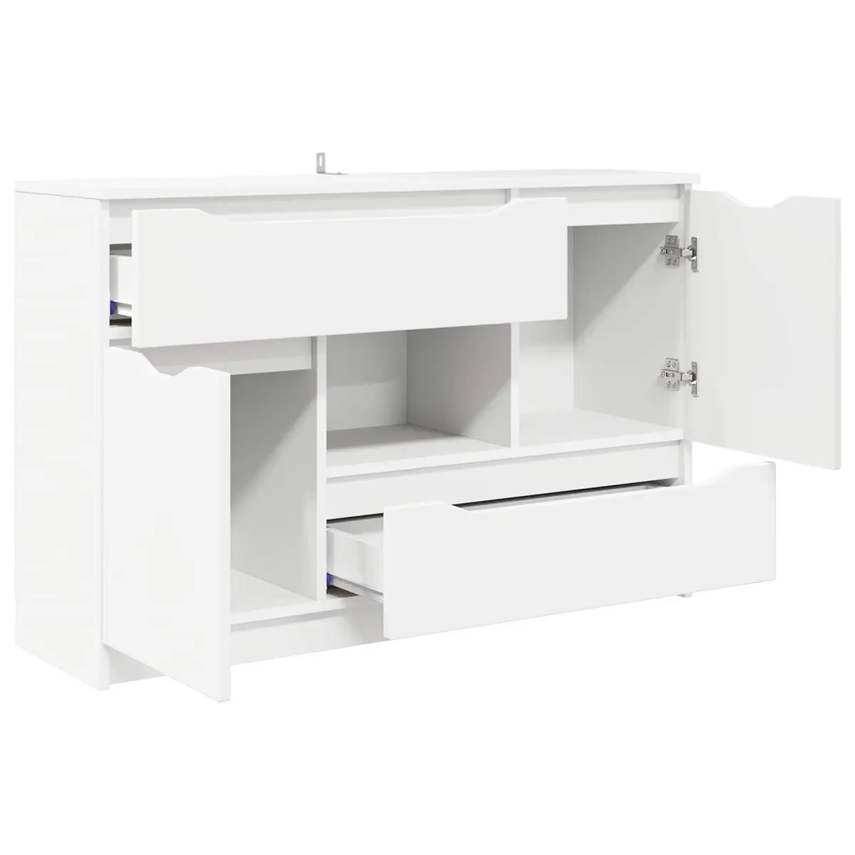 Sideboard Storage Cabinet Modern Rectangular White 100cm x 30cm x 65.6cm