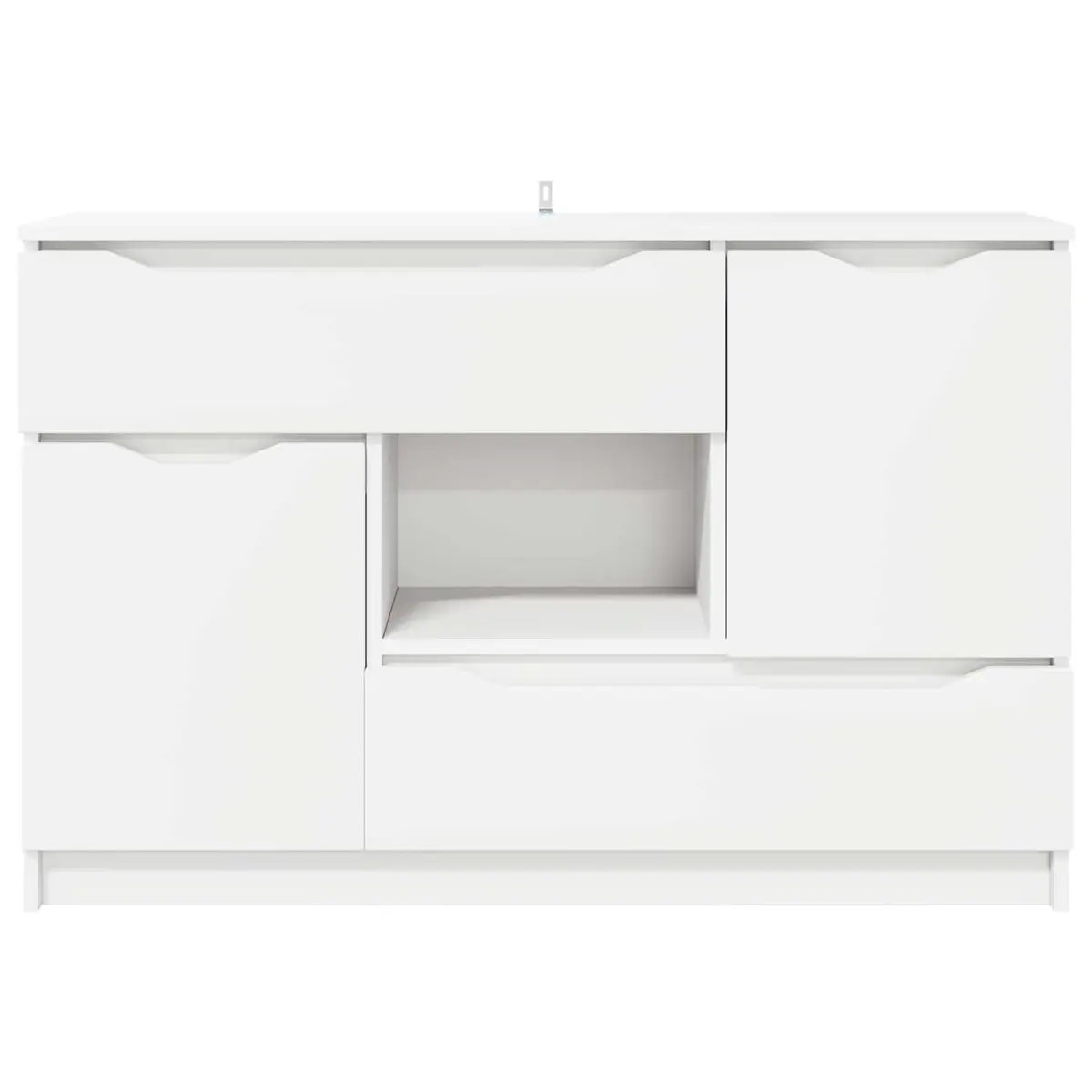 Sideboard Storage Cabinet Modern Rectangular White 100cm x 30cm x 65.6cm