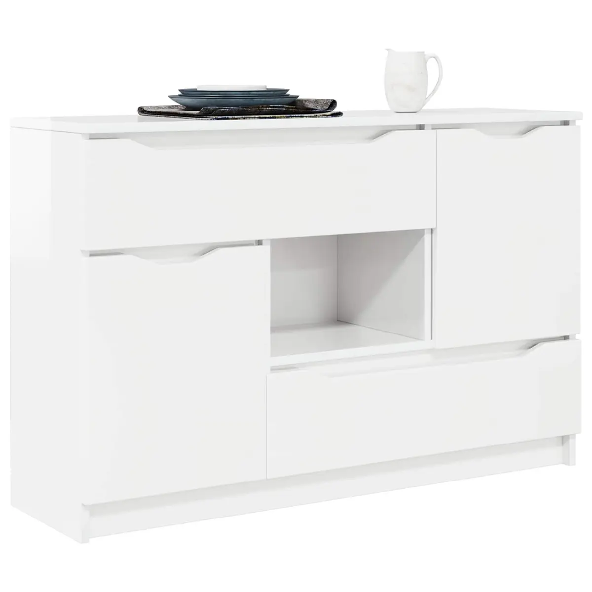 White Sideboard with High Gloss Finish