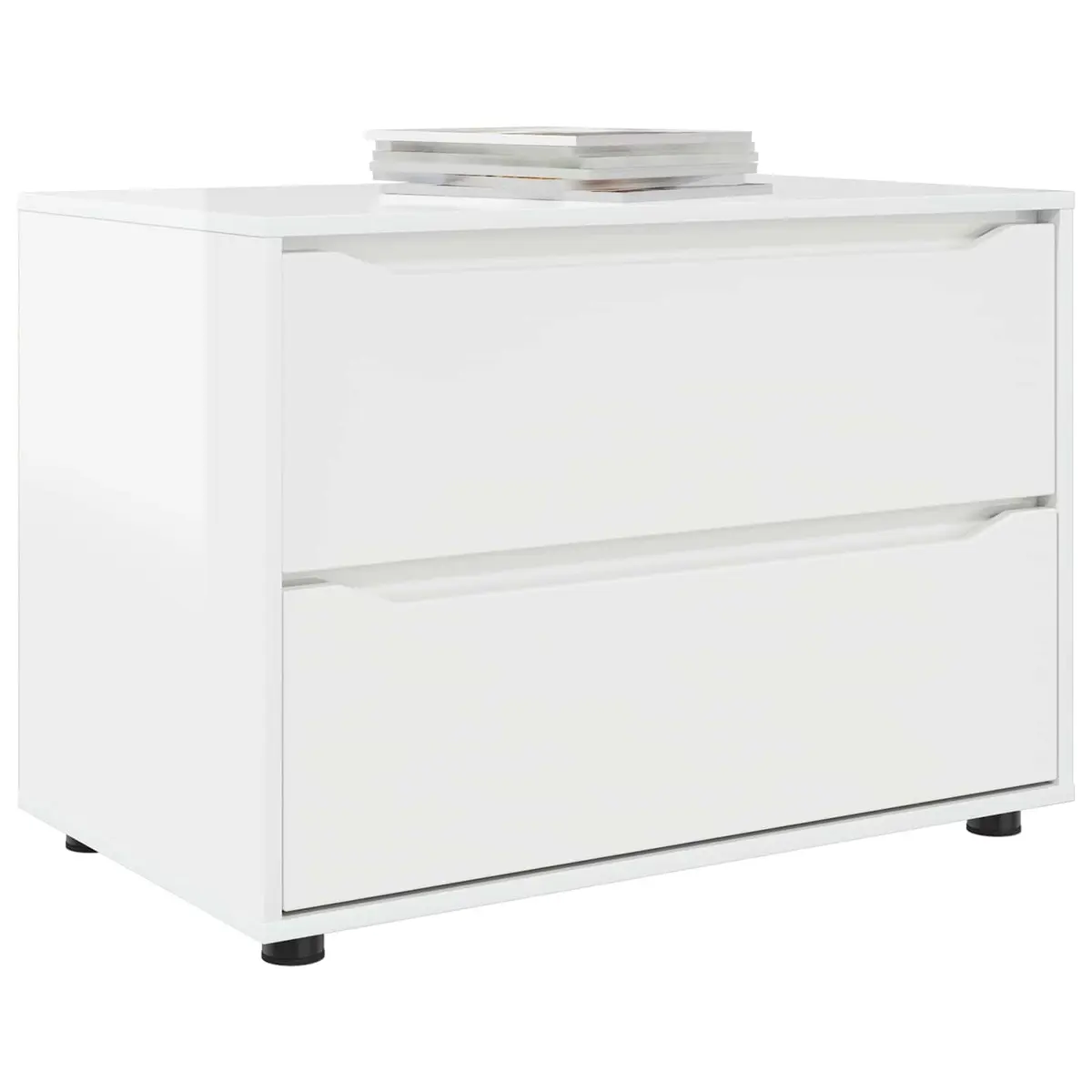 Storage Cabinet Organiser High Gloss White 80 x 48 x 57 cm