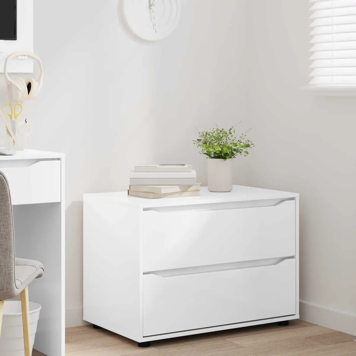 Storage Cabinet Organiser High Gloss White 80 x 48 x 57 cm