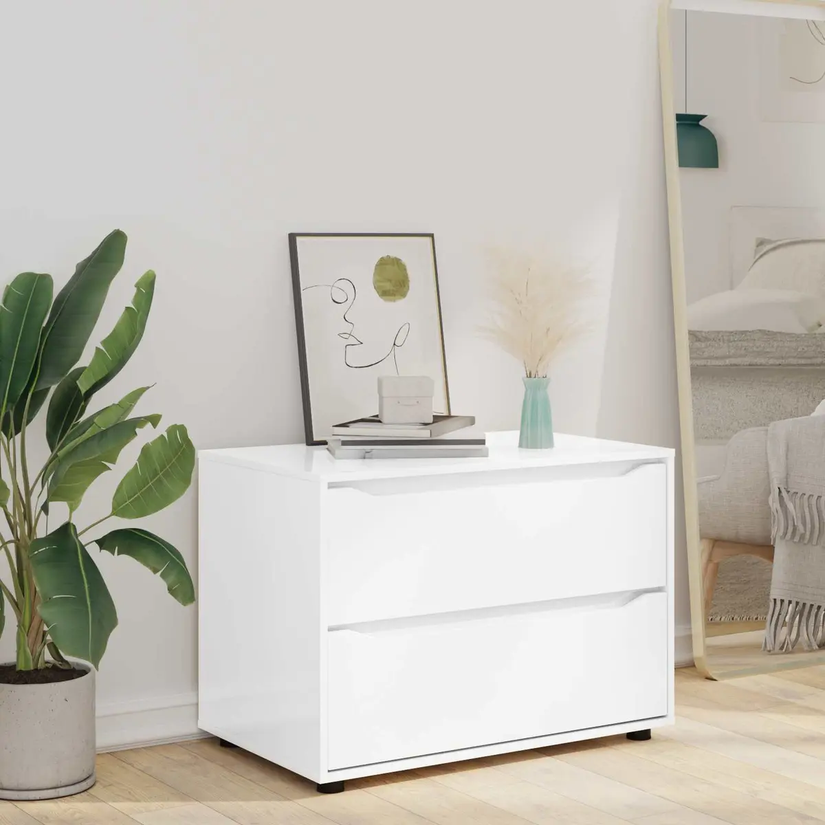 Storage Cabinet Organiser High Gloss White 80 x 48 x 57 cm
