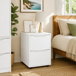 Practical White Engineered Wood Storage Cabinet 40 x 48 x 57 cm