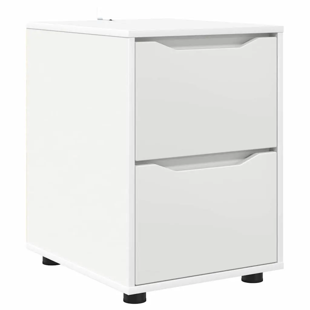 Storage Cabinet White Engineered Wood 40 x 48 x 57 cm Drawer Organiser Bedroom
