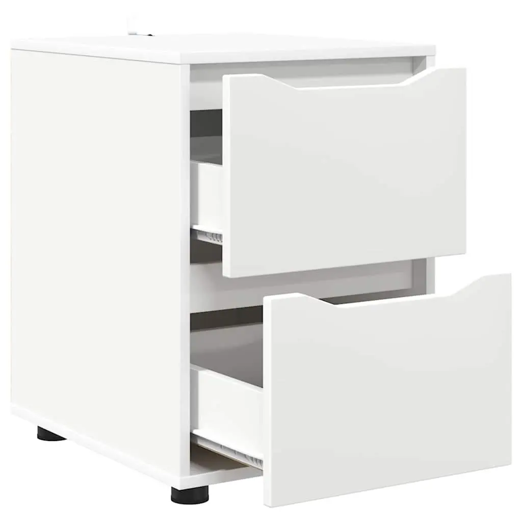 Storage Cabinet White Engineered Wood 40 x 48 x 57 cm Drawer Organiser Bedroom