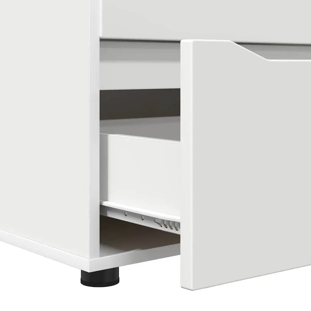 Storage Cabinet White Engineered Wood 40 x 48 x 57 cm Drawer Organiser Bedroom