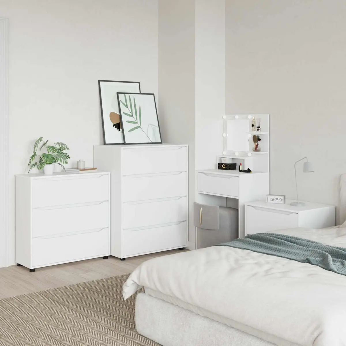 Storage Cabinet White 80 x 31 x 81 cm Engineered Wood Bedroom Living Room