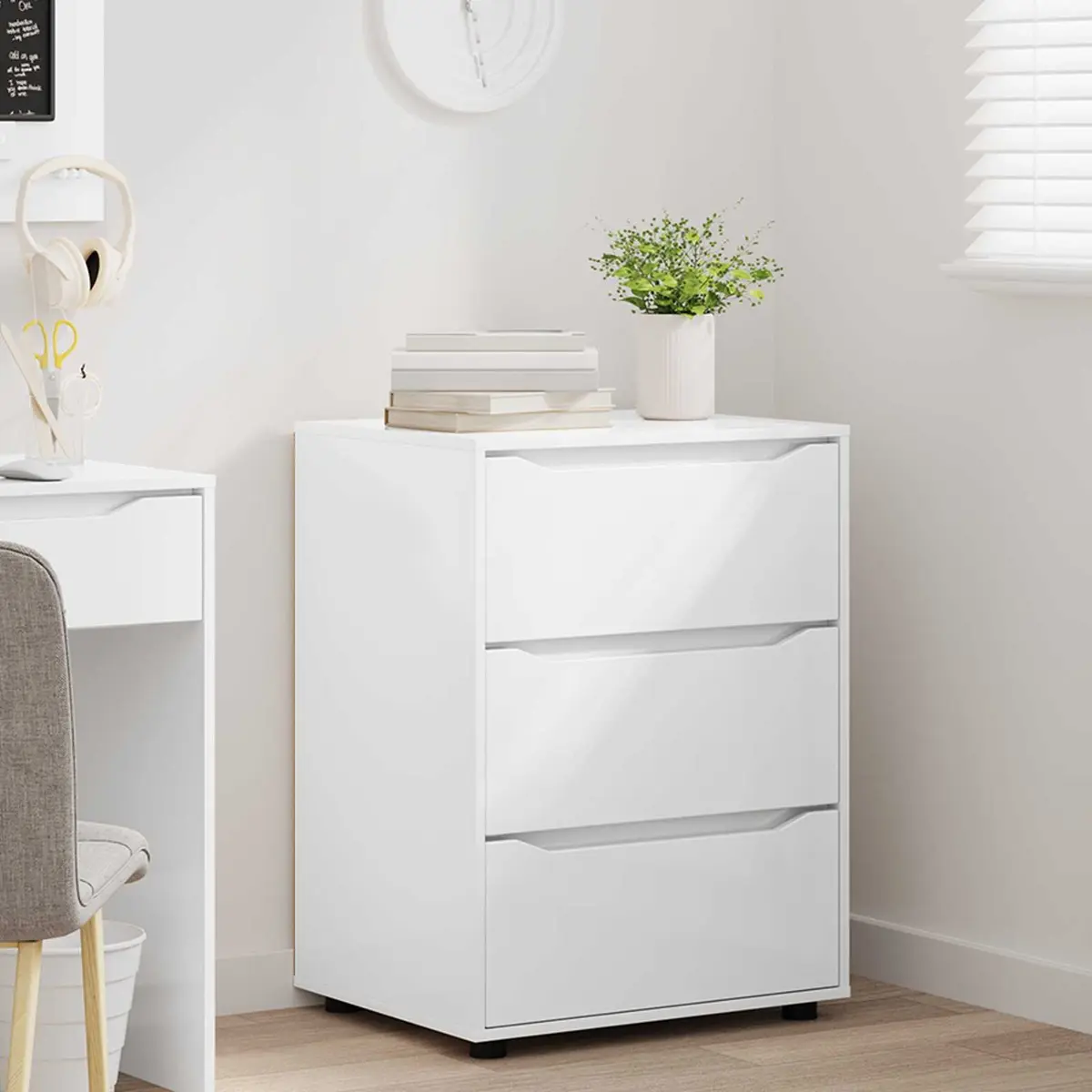 Storage Cabinet Organizer High Gloss White 60 x 48 x 81 cm