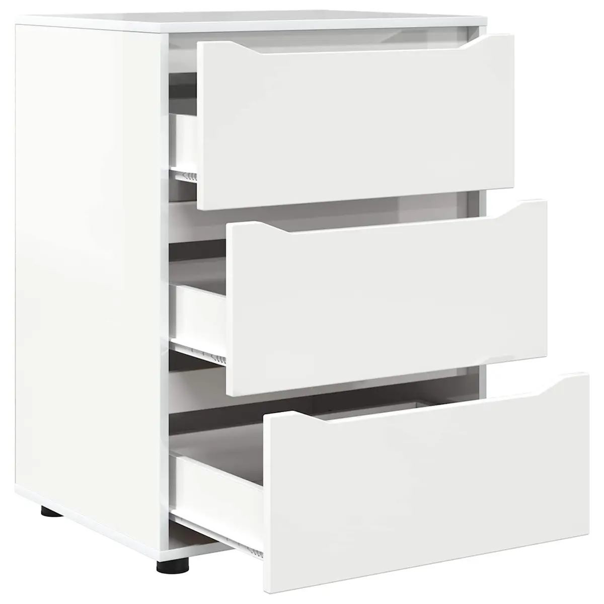 Storage Cabinet Organizer High Gloss White 60 x 48 x 81 cm