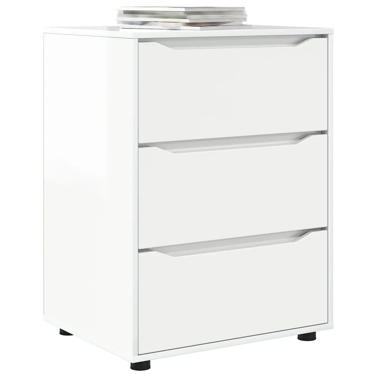 Storage Cabinet Organizer High Gloss White 60 x 48 x 81 cm