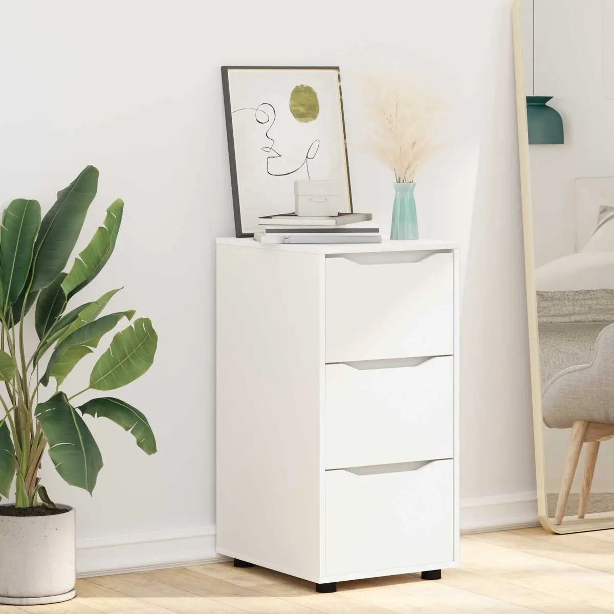 Storage Cabinet White 40 x 48 x 81 cm Engineered Wood Bedroom Living Room