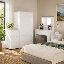 Versatile High Gloss White Cabinet with Practical Use