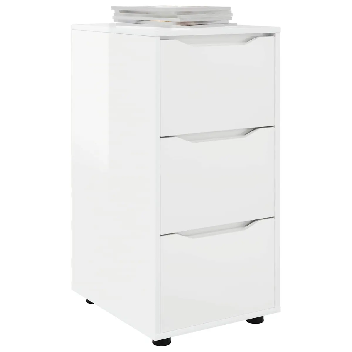 Storage Cabinet High Gloss White Sleek Modern Design Drawers Bedroom Living Room