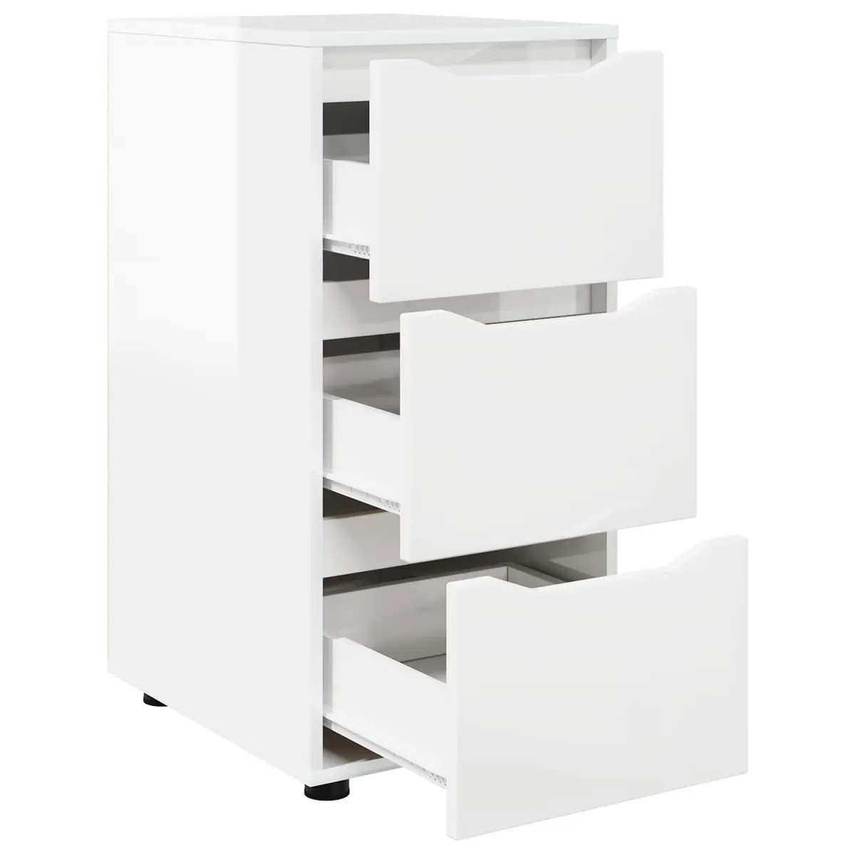 Storage Cabinet High Gloss White Sleek Modern Design Drawers Bedroom Living Room