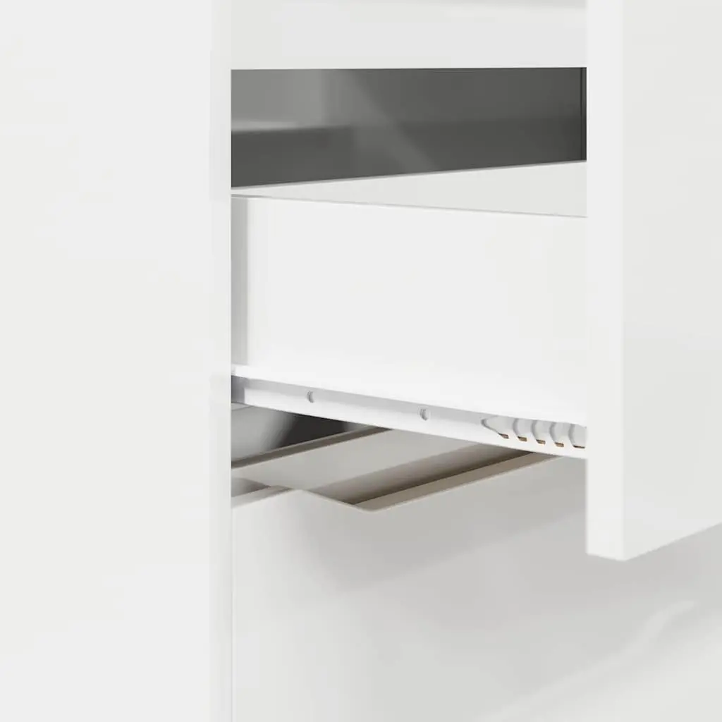 Storage Cabinet High Gloss White Engineered Wood Bedroom Living Room Organiser 40 x 48 x 105 cm