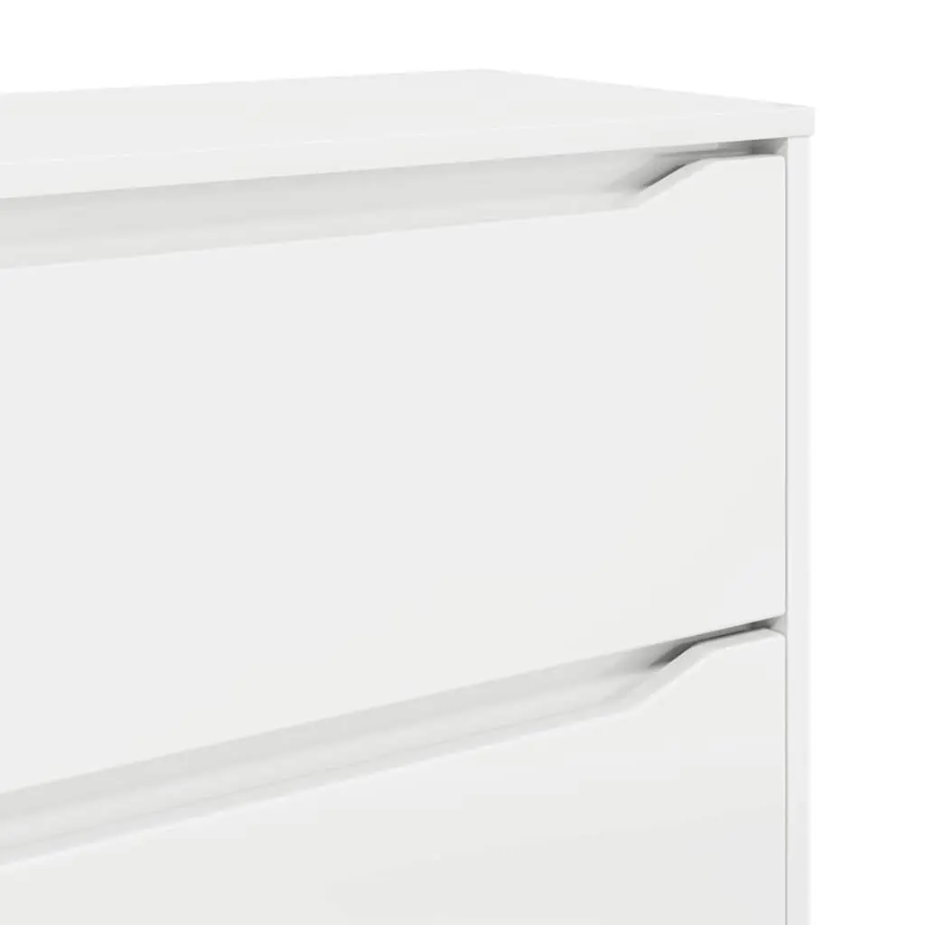 Storage Cabinet High Gloss White Engineered Wood Bedroom Living Room Organiser 40 x 48 x 105 cm