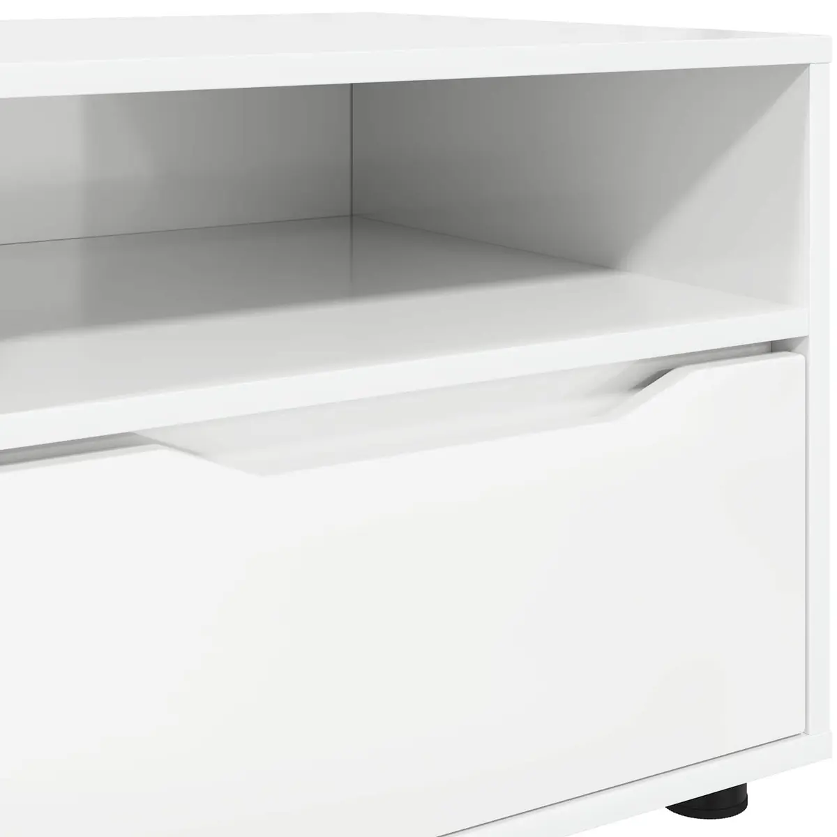 TV Cabinet Modern Storage Unit 100 x 48 x 43 cm High Gloss White Engineered Wood