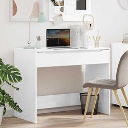 Reliable High Gloss White Desk with Practical Storage