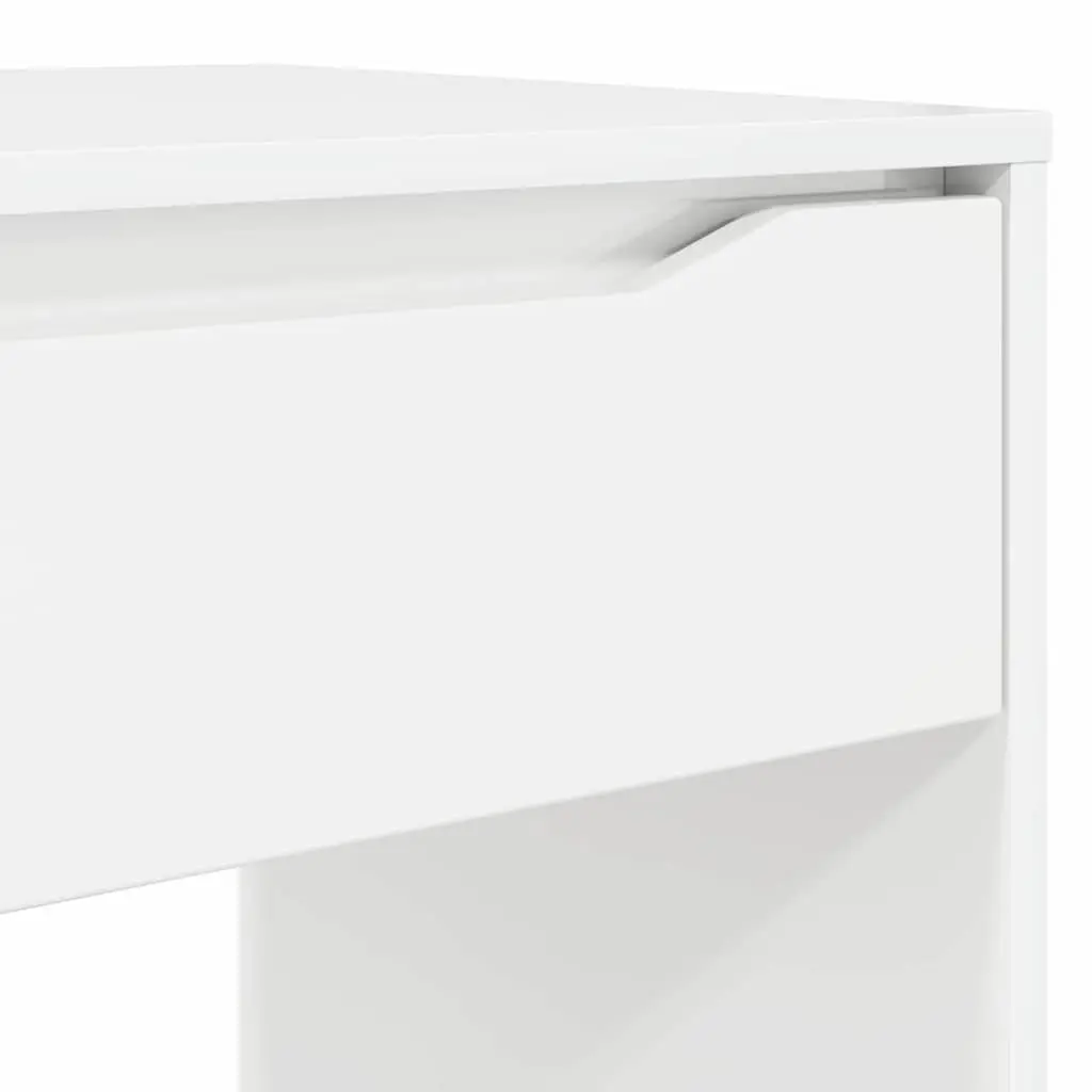 High Gloss White Desk Engineered Wood Office Home Study Computer Workspace 100cm