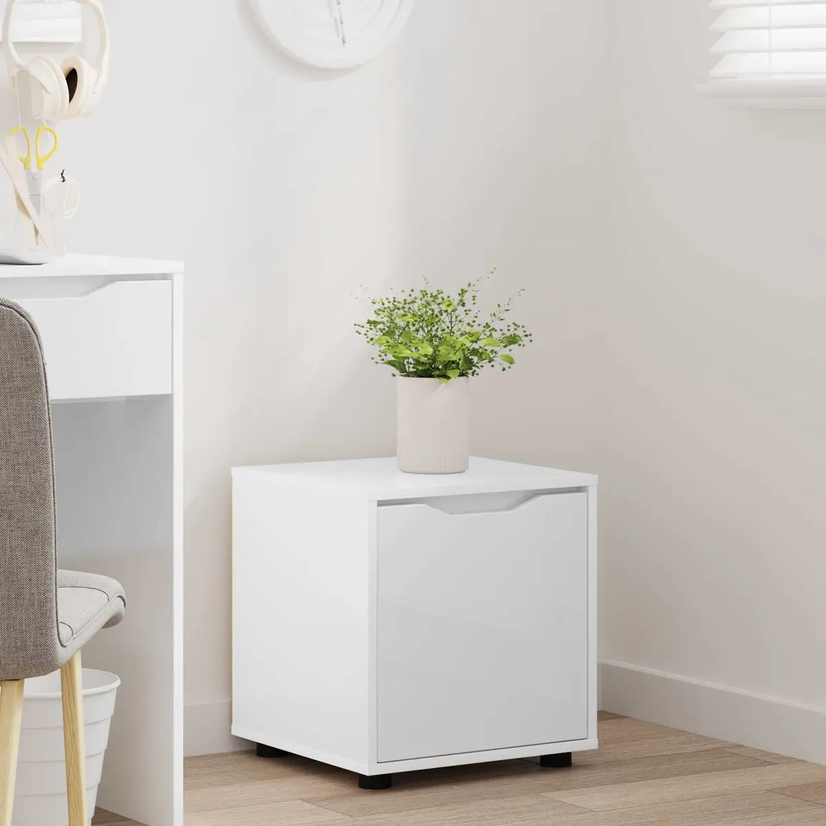 Bathroom Storage Cabinet White 40.5 x 40 x 44 cm Engineered Wood Minimalist