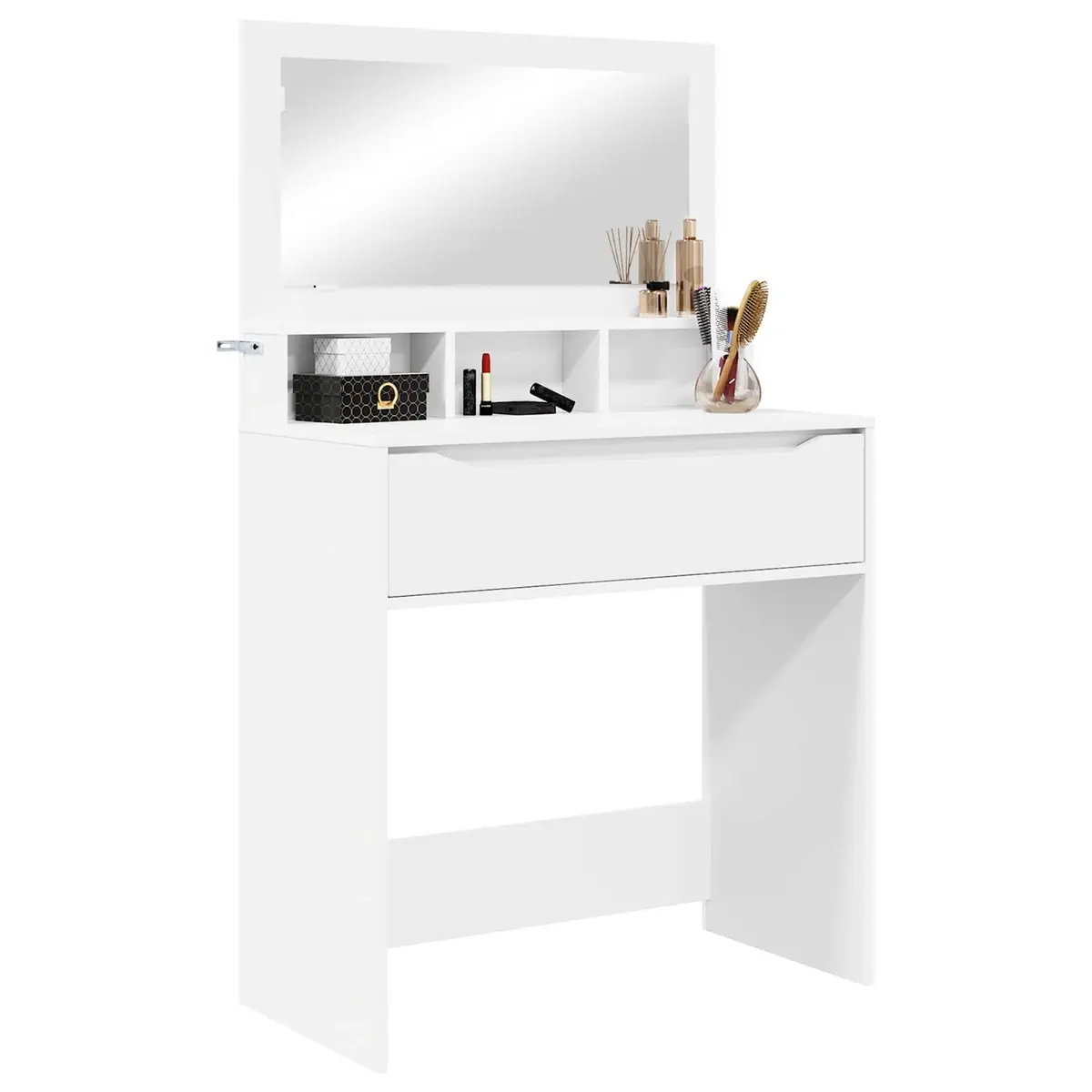 Dressing Table Makeup Desk White 80cm Modern Vanity Unit Drawer Storage