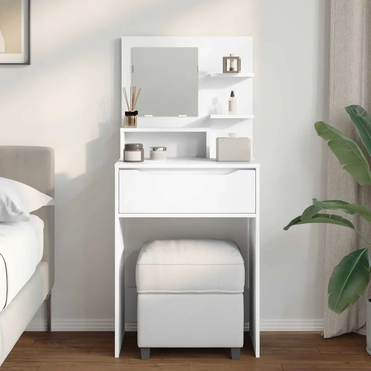 Dressing Table Modern Vanity Unit White 80 x 39.6 x 135 cm