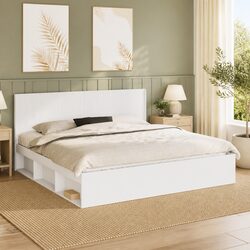 Reliable and Practical White Engineered Wood Headboard