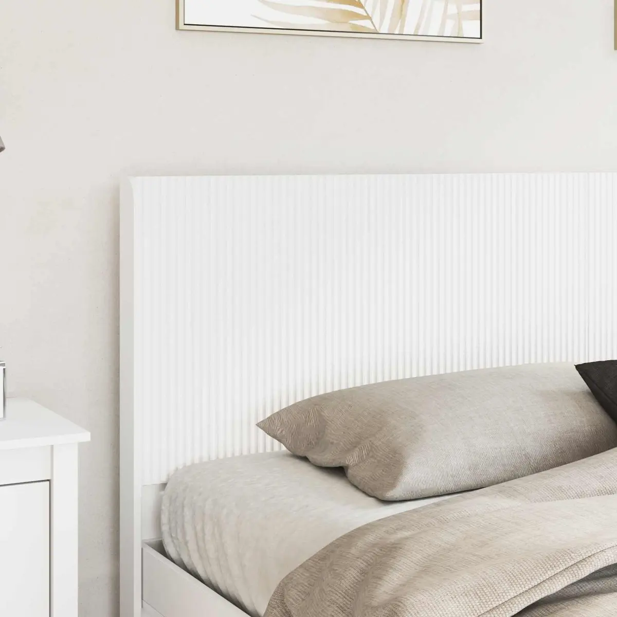 White Engineered Wood Headboard