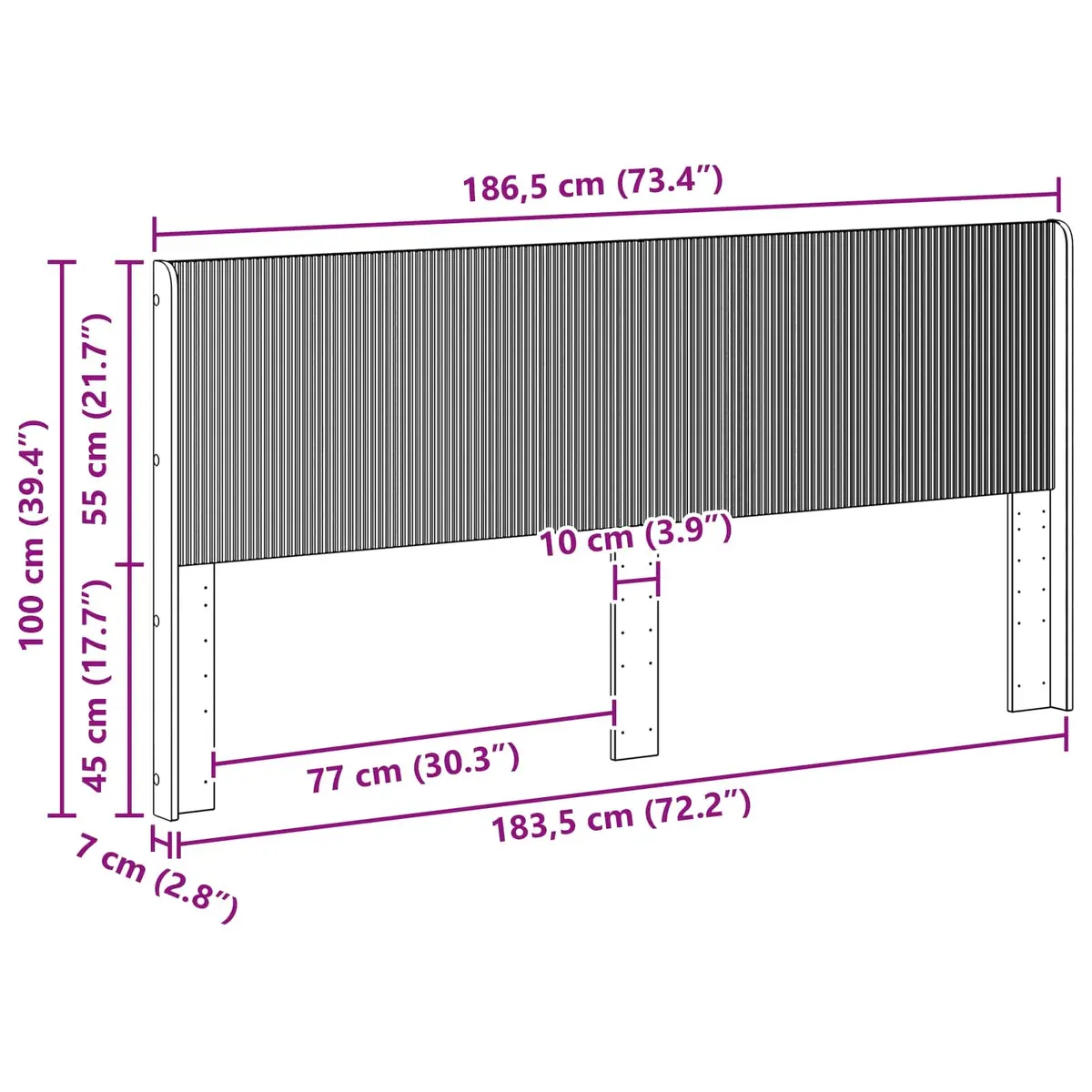 White Engineered Wood Headboard