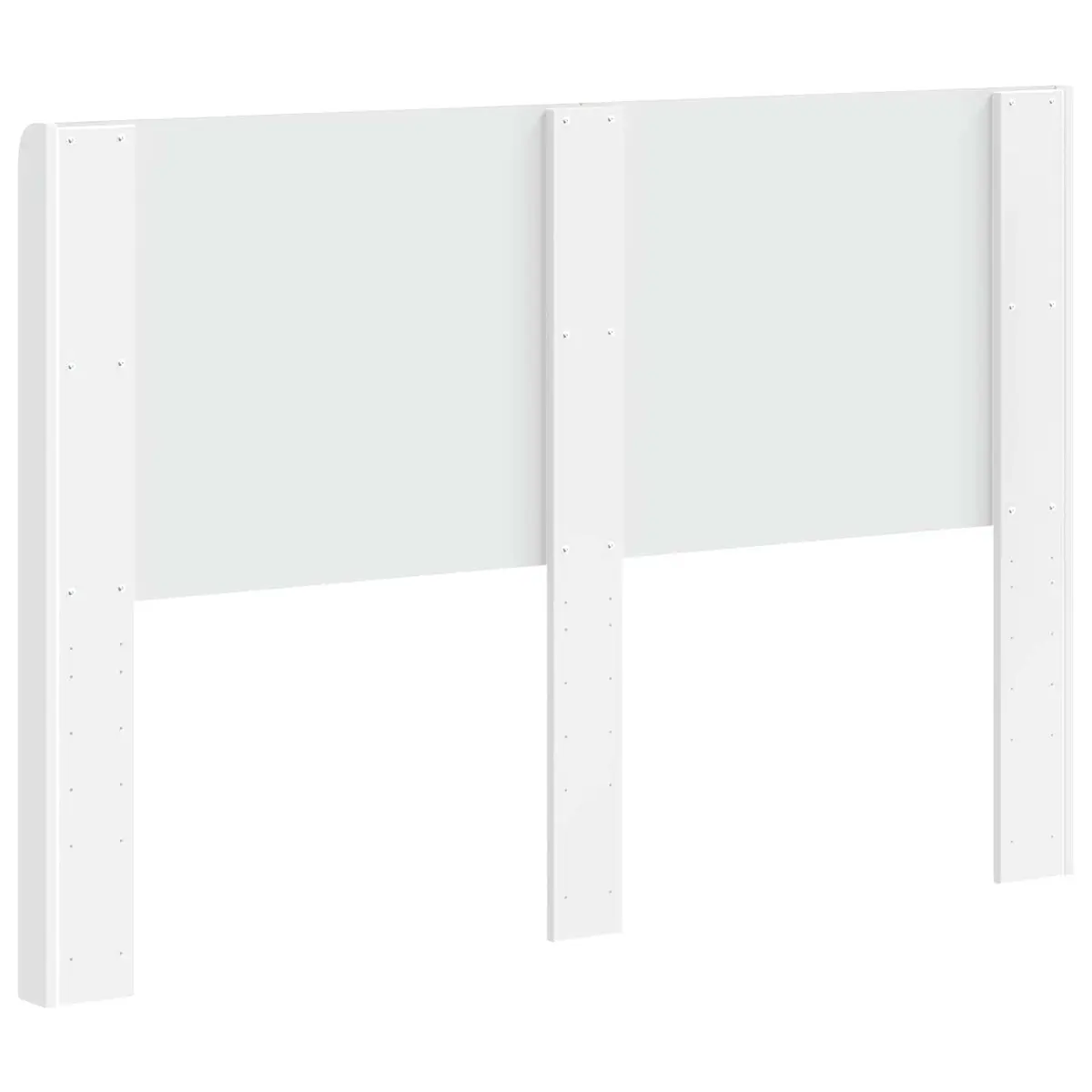 White Engineered Wood Headboard Vertical Slat Design Bedroom Furniture Bed Mount