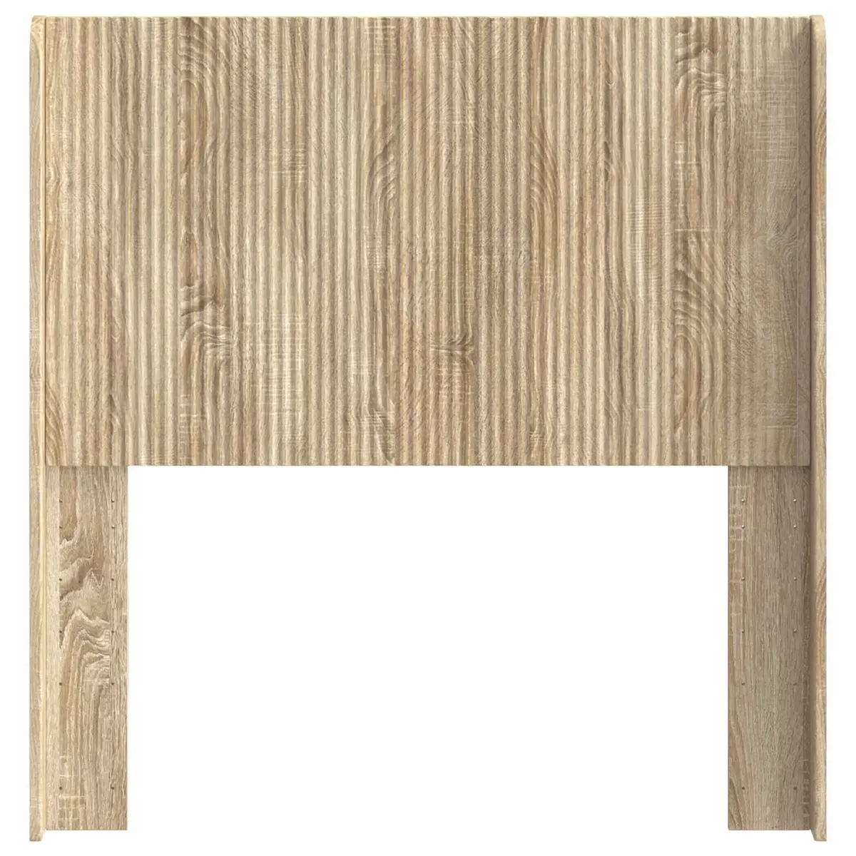 Brown Headboard Bedroom Furniture Engineered Wood Vertical Slat Design Bed Mount