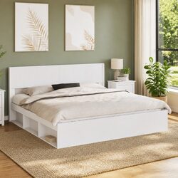 Practical White Vertical Slat Headboard for Your Bedroom