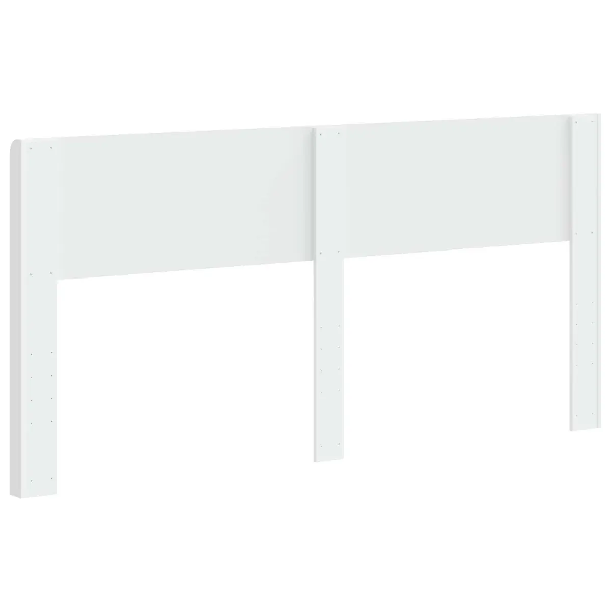 White Headboard Vertical Slat Design Engineered Wood Bedroom Furniture Mount