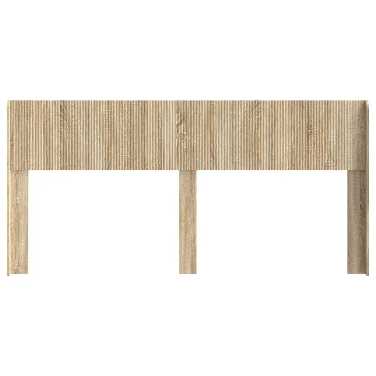 Headboard Brown Engineered Wood Bedroom Furniture Vertical Slat Design Modern
