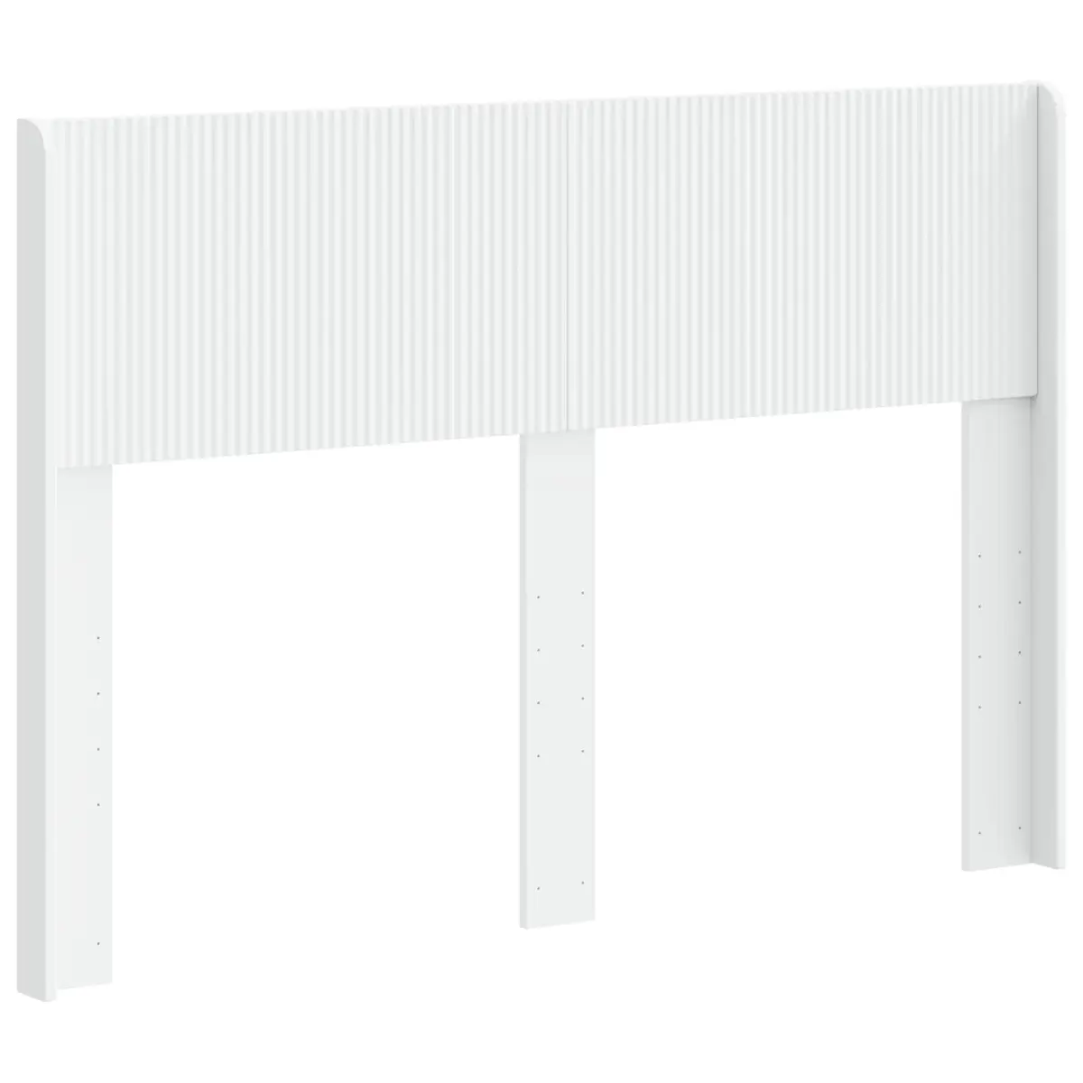 White Headboard Vertical Slat Design Engineered Wood Bedroom Furniture Mount
