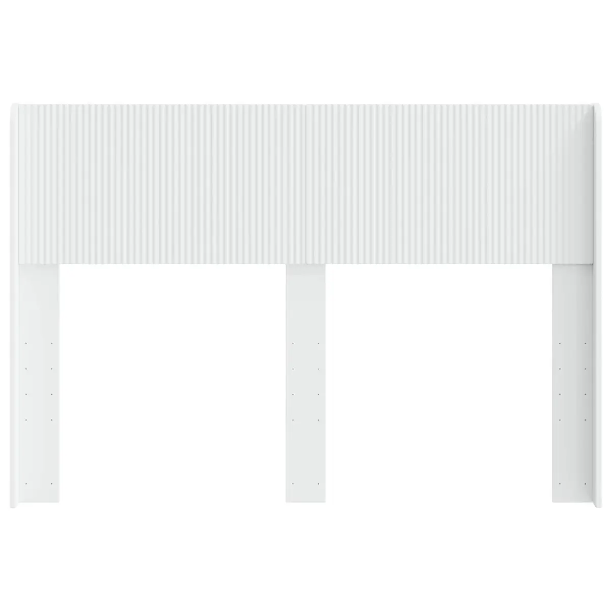 White Headboard Vertical Slat Design Engineered Wood Bedroom Furniture Mount