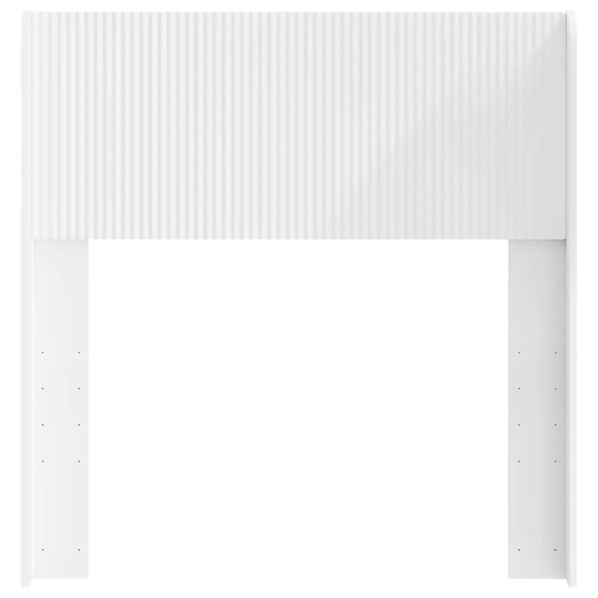 White Headboard Vertical Slat Design Engineered Wood Bedroom Furniture Modern