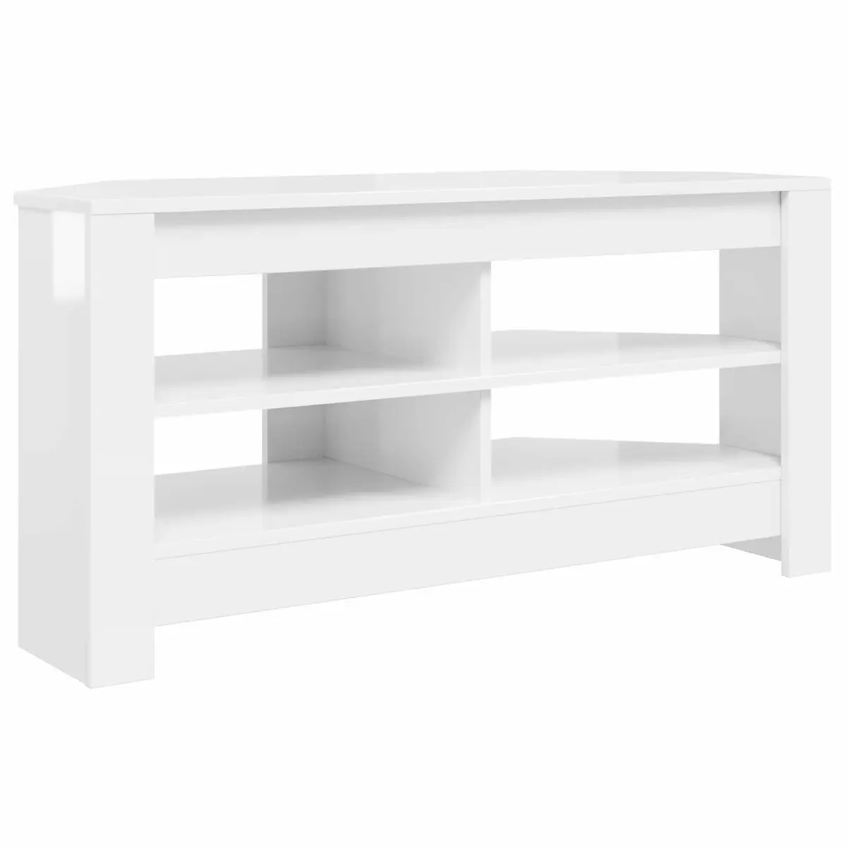 Corner TV Cabinet in High Gloss White