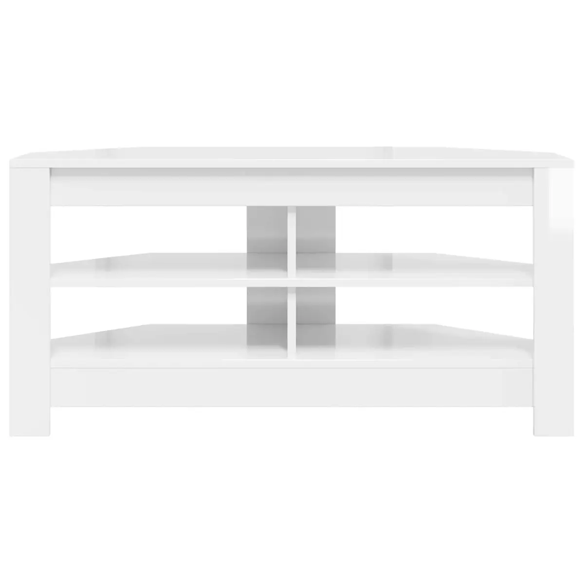Corner TV Cabinet in High Gloss White