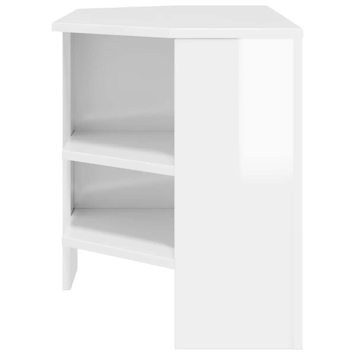 Corner TV Cabinet in High Gloss White