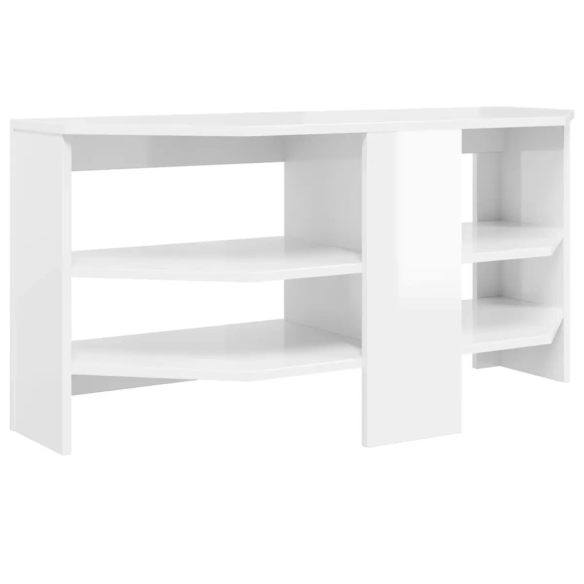 Corner TV Cabinet in High Gloss White