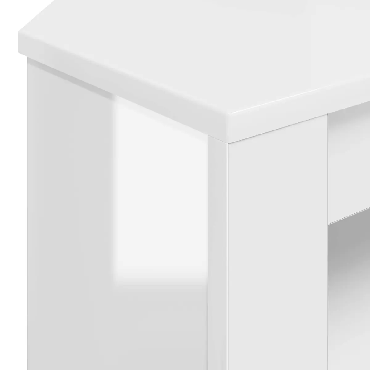 Corner TV Cabinet in High Gloss White